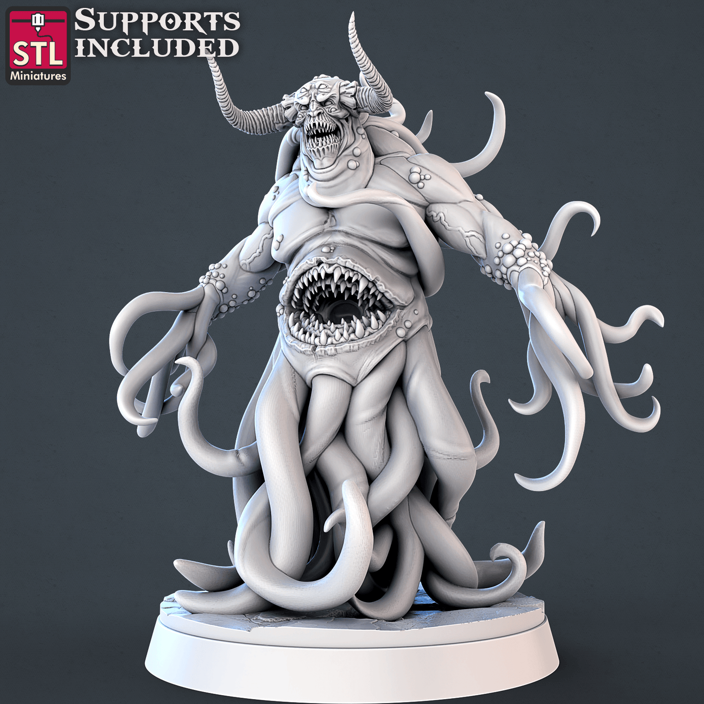 3D Printed STL Miniatures Demons Set | 28 - 32mm War Gaming D&D