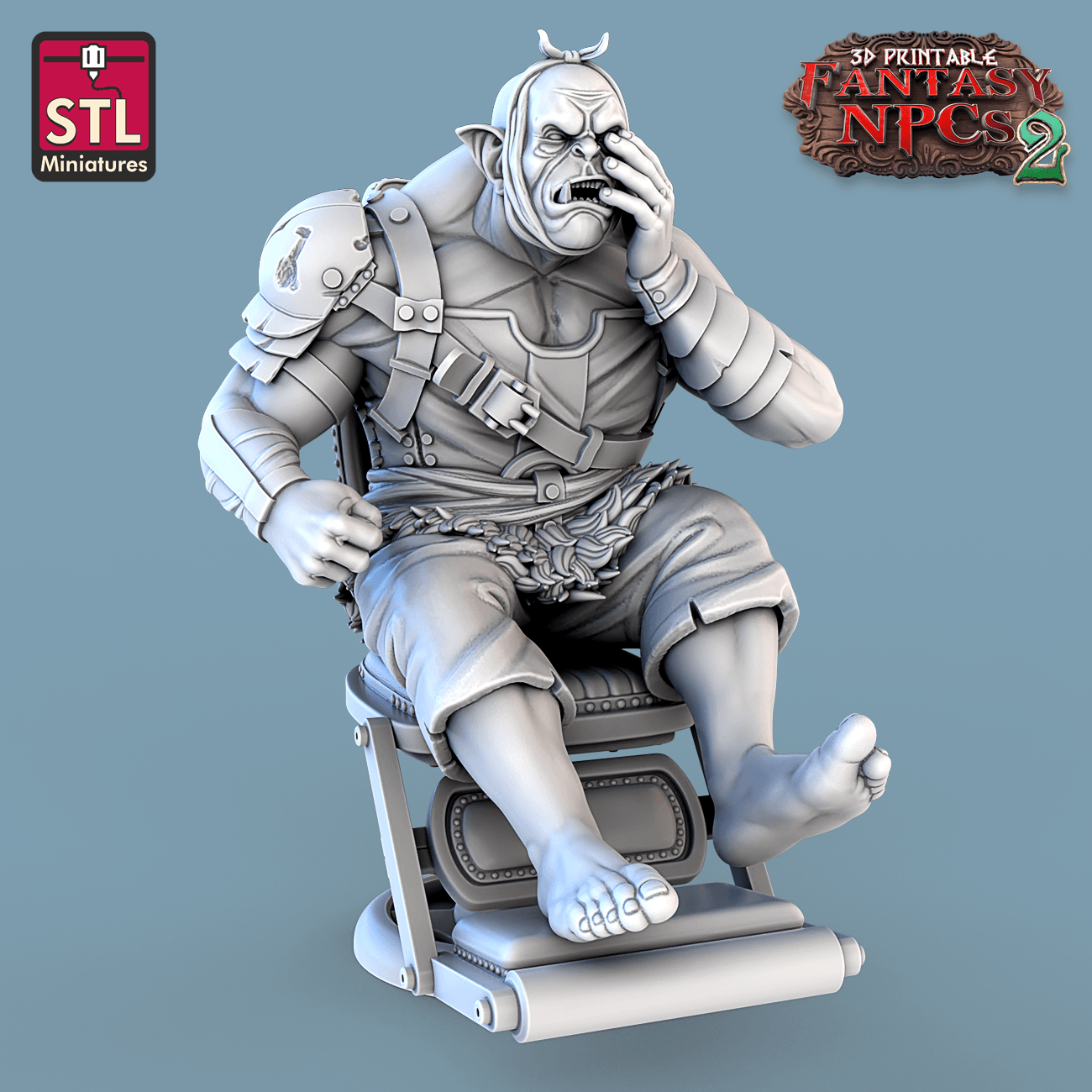 3D Printed STL Miniatures Dentist Set Fantasy NPC 2 | 28 - 32mm War Gaming D&D