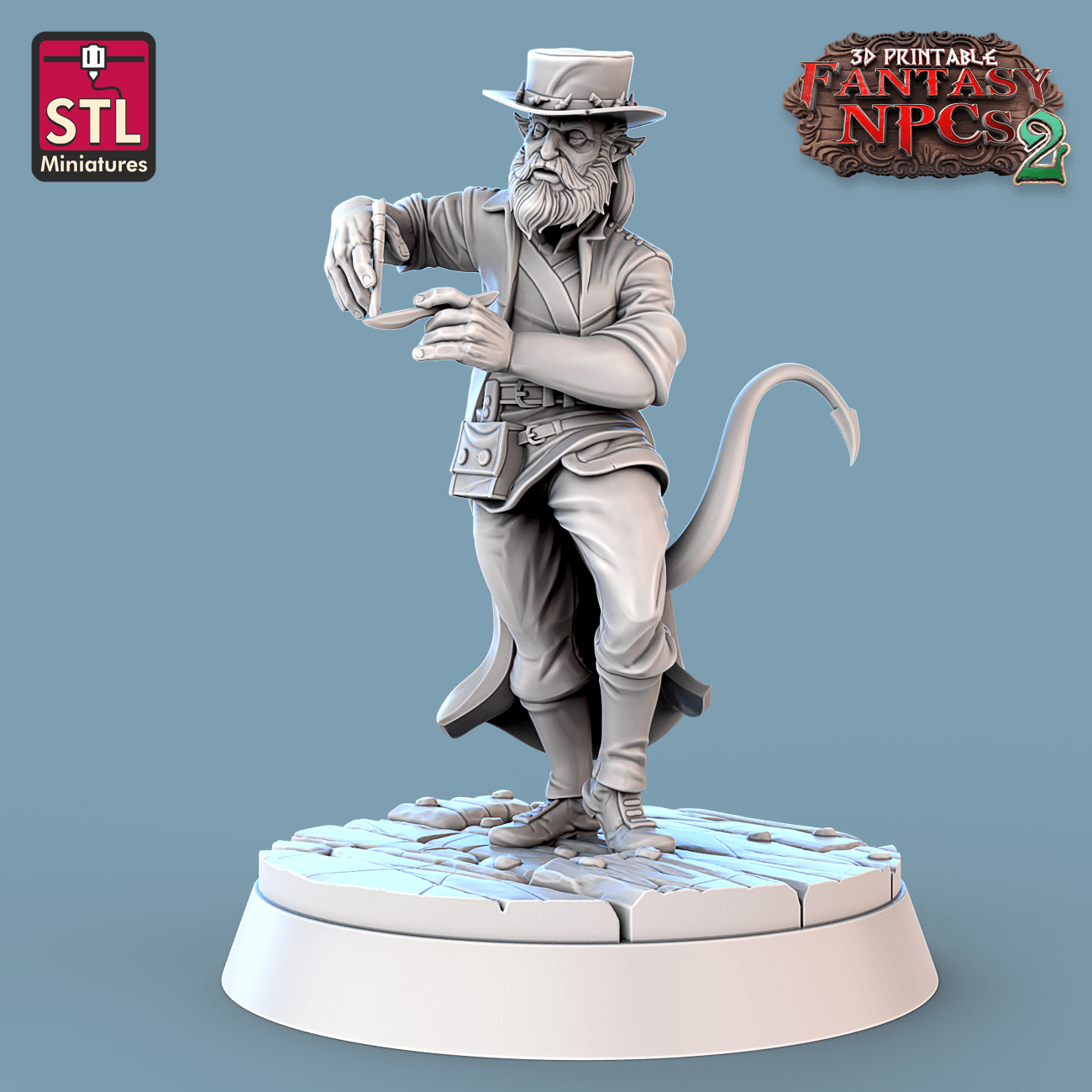 3D Printed STL Miniatures Dentist Set Fantasy NPC 2 | 28 - 32mm War Gaming D&D
