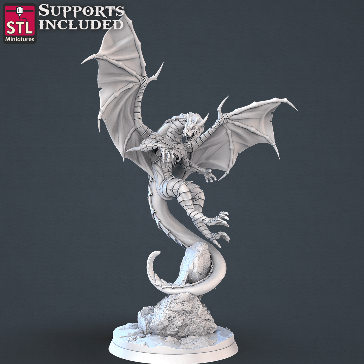 3D Printed STL Miniatures Dragon Hunters Set | 28 - 32mm War Gaming D&D