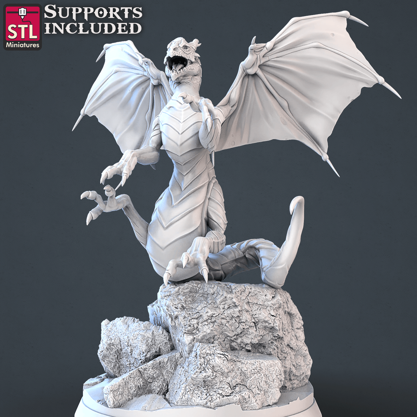 3D Printed STL Miniatures Dragon Hunters Set | 28 - 32mm War Gaming D&D