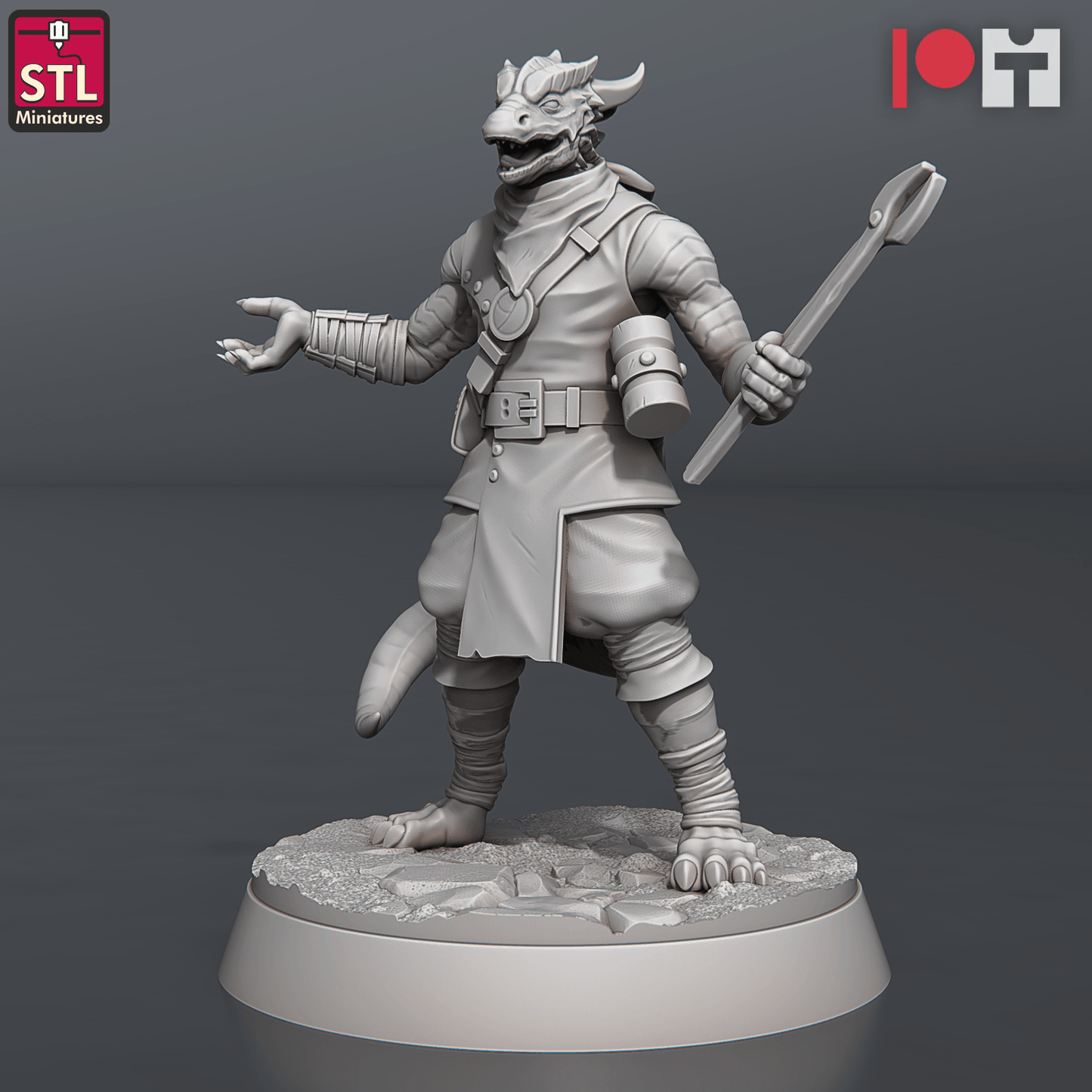 3D Printed STL Miniatures Dragonborn Blacksmith Set 28 - 32mm War Gaming D&D