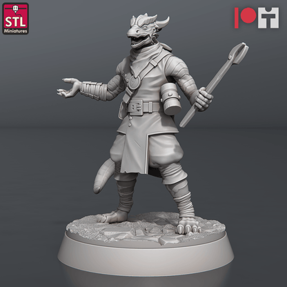 3D Printed STL Miniatures Dragonborn Blacksmith Set 28 - 32mm War Gaming D&D