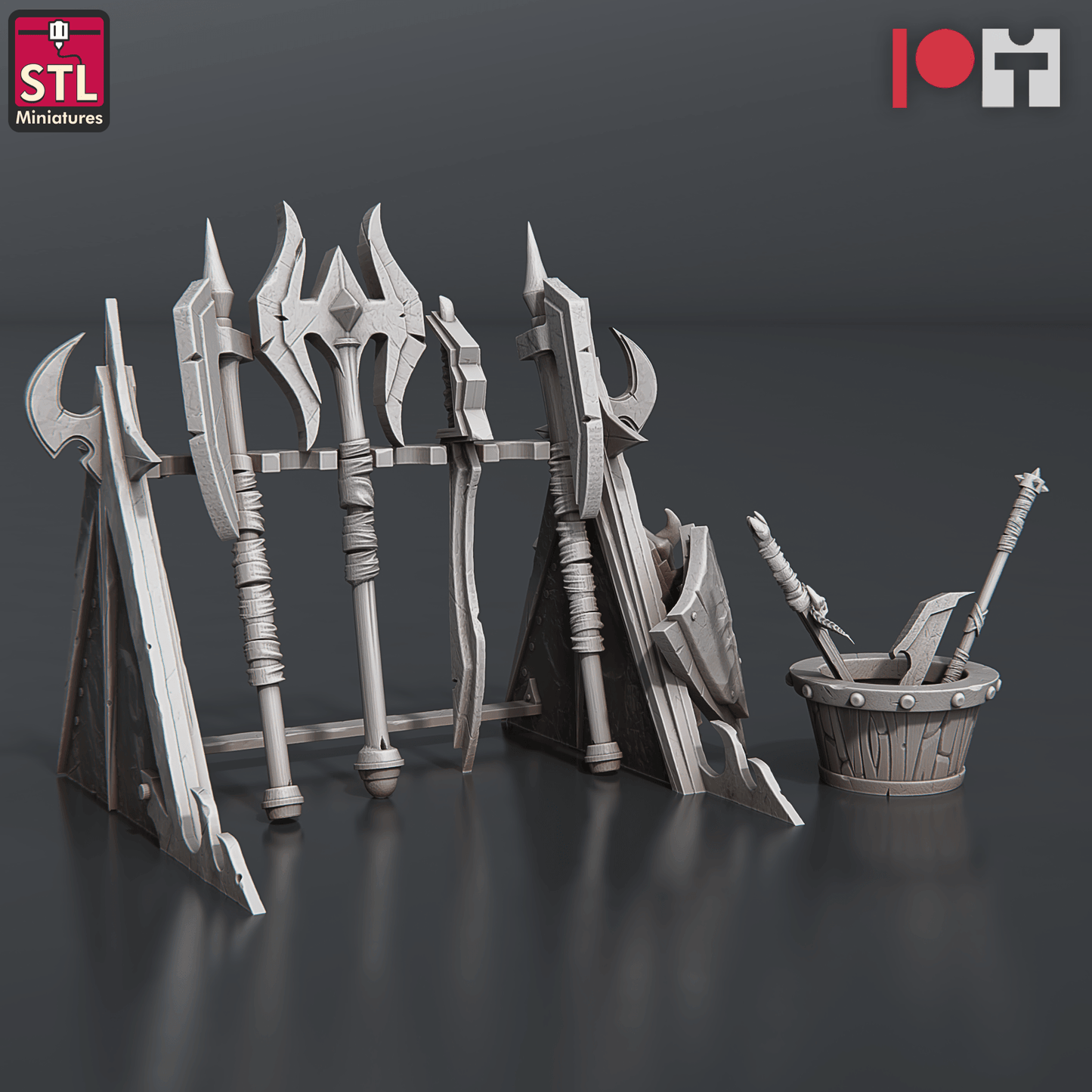 3D Printed STL Miniatures Dragonborn Blacksmith Set 28 - 32mm War Gaming D&D
