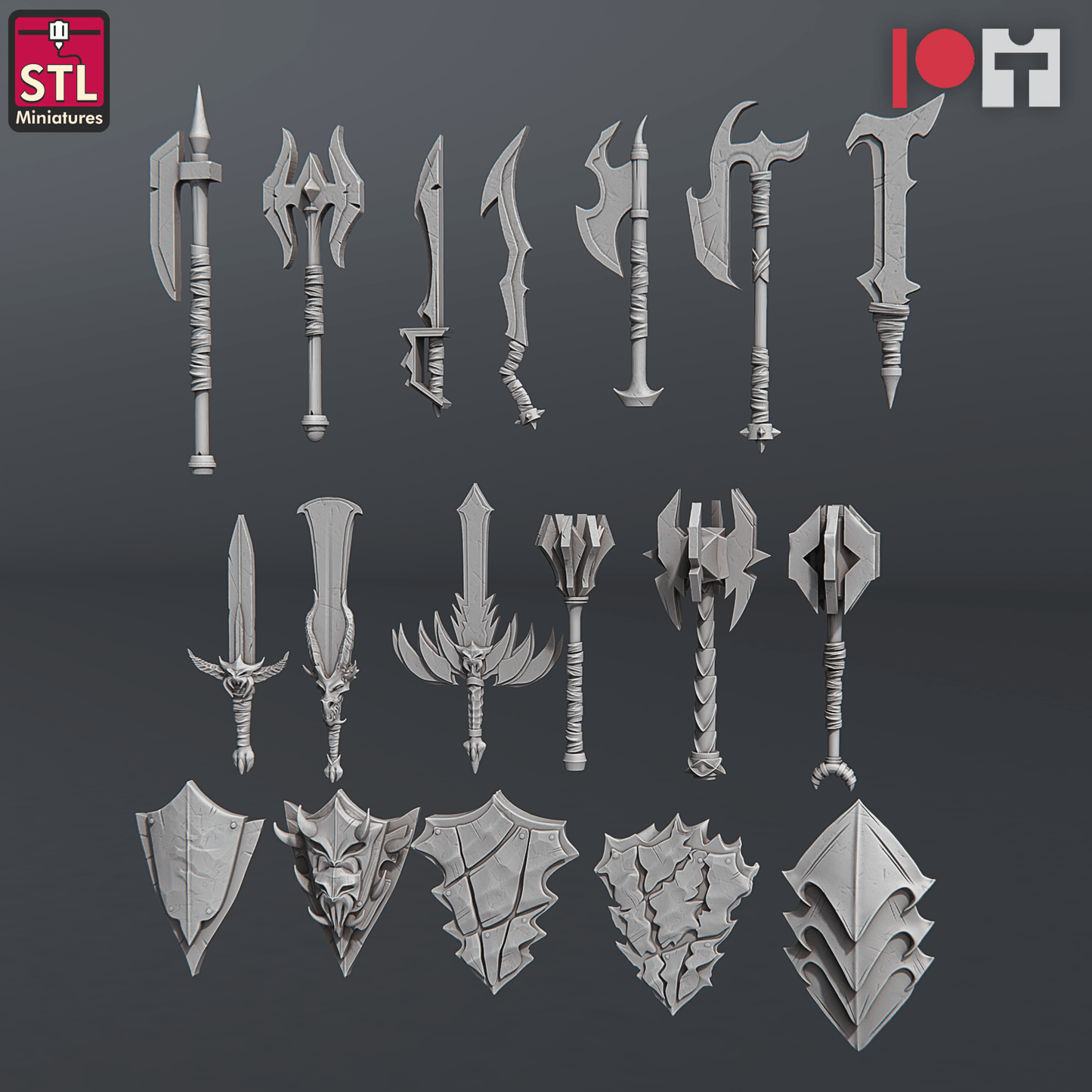 3D Printed STL Miniatures Dragonborn Blacksmith Set 28 - 32mm War Gaming D&D