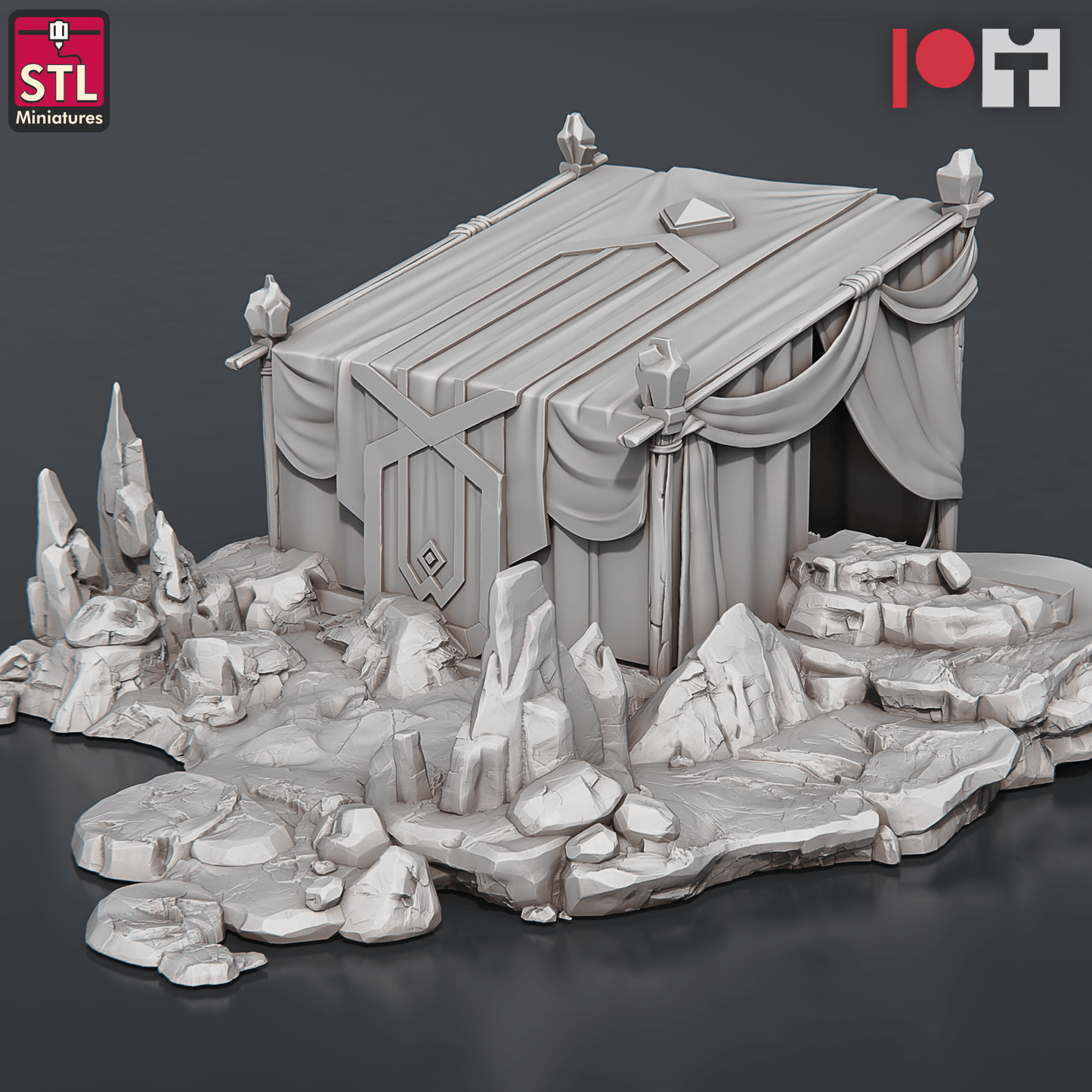 3D Printed STL Miniatures Dwarven Camp Set 28 - 32mm War Gaming D&D