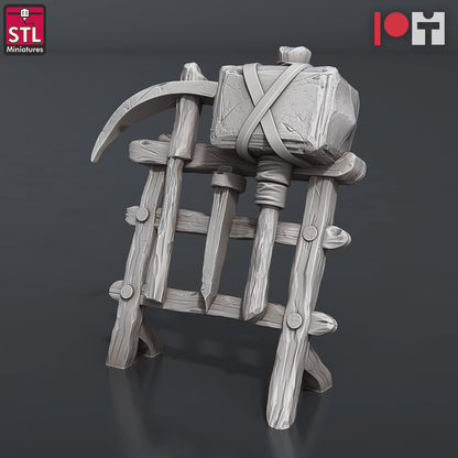 3D Printed STL Miniatures Dwarven Camp Set 28 - 32mm War Gaming D&D