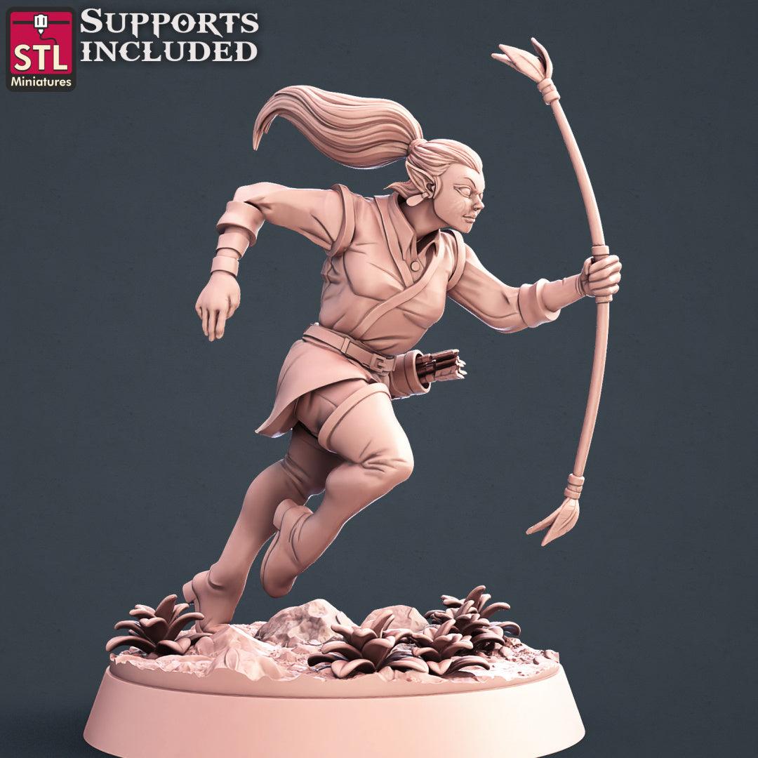 3D Printed STL Miniatures Elf Archers Set 28 - 32mm War Gaming D&D