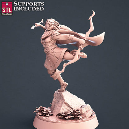 3D Printed STL Miniatures Elf Archers Set 28 - 32mm War Gaming D&D