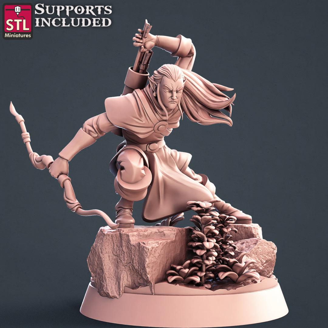 3D Printed STL Miniatures Elf Archers Set 28 - 32mm War Gaming D&D