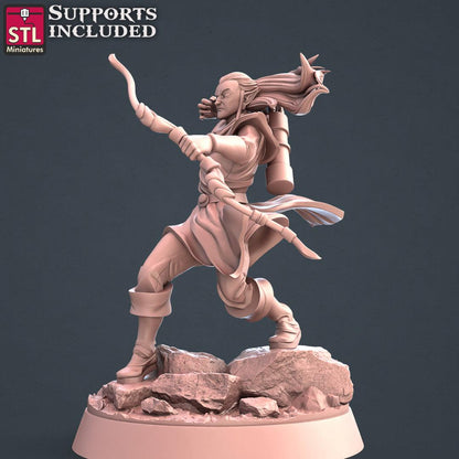 3D Printed STL Miniatures Elf Archers Set 28 - 32mm War Gaming D&D