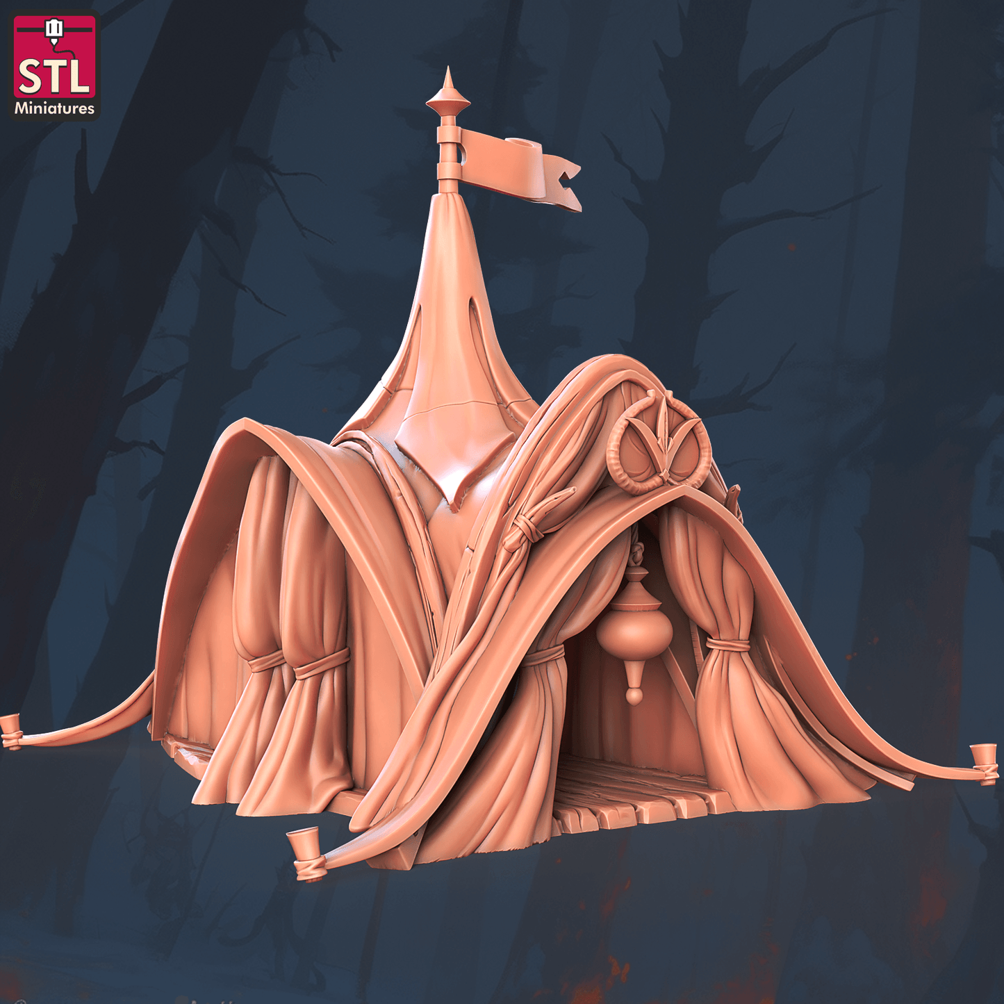 3D Printed STL Miniatures Elf Camp Set 28 - 32mm War Gaming D&D