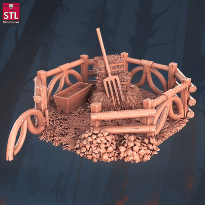 3D Printed STL Miniatures Elf Camp Set 28 - 32mm War Gaming D&D
