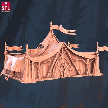3D Printed STL Miniatures Elf Camp Set 28 - 32mm War Gaming D&D