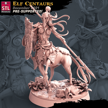 3D Printed STL Miniatures Elf Centaurs Set 28 - 32mm War Gaming D&D