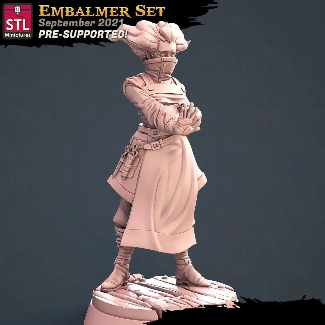3D Printed STL Miniatures Embalmer Set Fantasy NPC 2 | 28 - 32mm War Gaming D&D