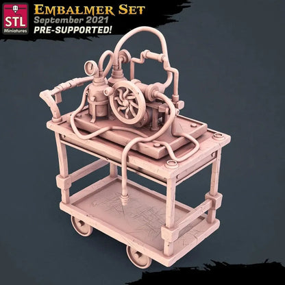 3D Printed STL Miniatures Embalmer Set Fantasy NPC 2 | 28 - 32mm War Gaming D&D