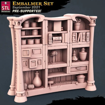 3D Printed STL Miniatures Embalmer Set Fantasy NPC 2 | 28 - 32mm War Gaming D&D