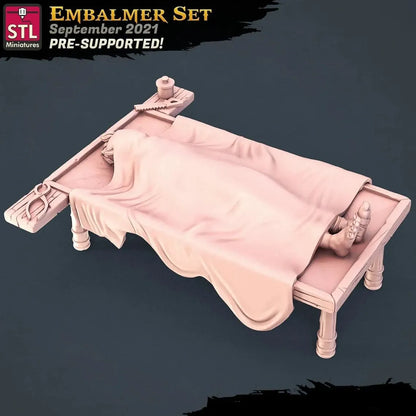 3D Printed STL Miniatures Embalmer Set Fantasy NPC 2 | 28 - 32mm War Gaming D&D