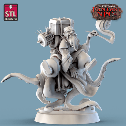 3D Printed STL Miniatures Exotic Pet Vendor Set Fantasy NPC 28mm - 32mm War Gaming D&D