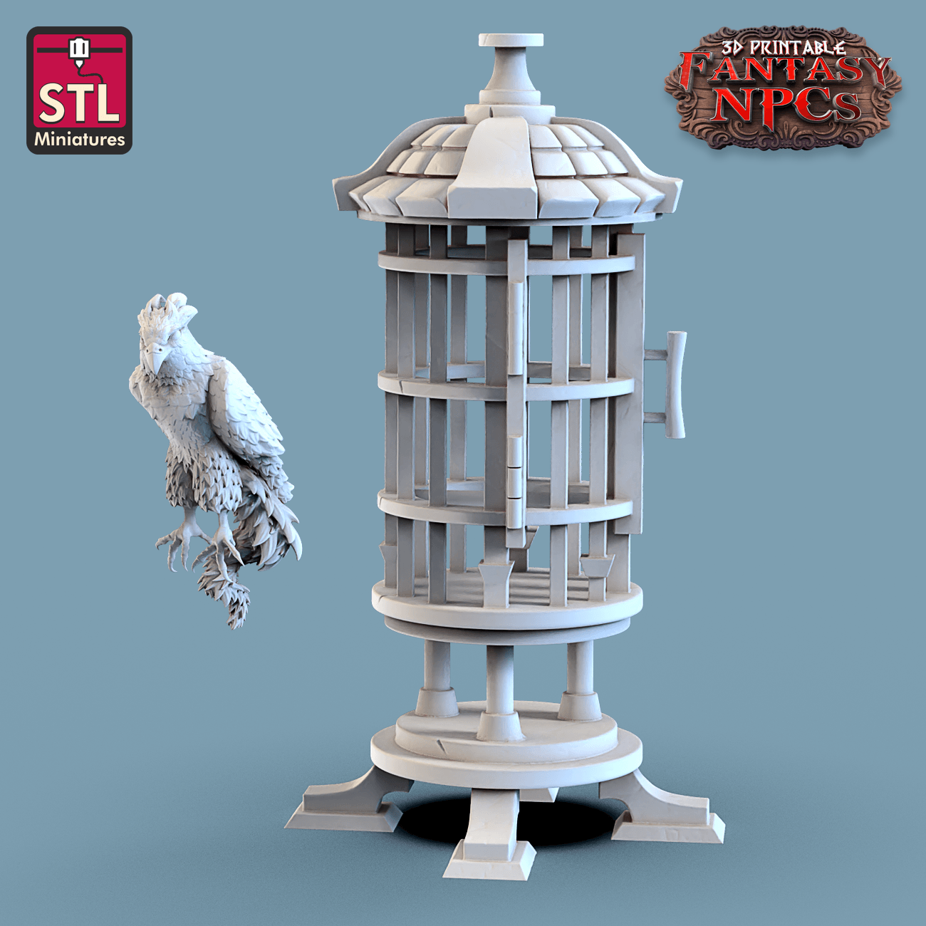 3D Printed STL Miniatures Exotic Pet Vendor Set Fantasy NPC 28mm - 32mm War Gaming D&D