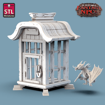 3D Printed STL Miniatures Exotic Pet Vendor Set Fantasy NPC 28mm - 32mm War Gaming D&D