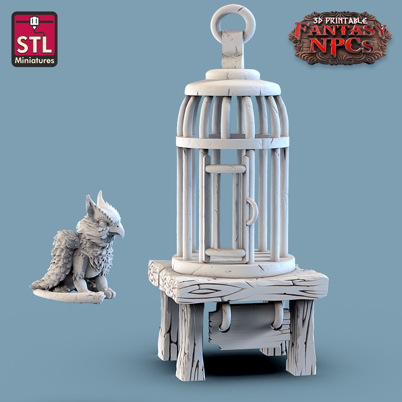 3D Printed STL Miniatures Exotic Pet Vendor Set Fantasy NPC 28mm - 32mm War Gaming D&D