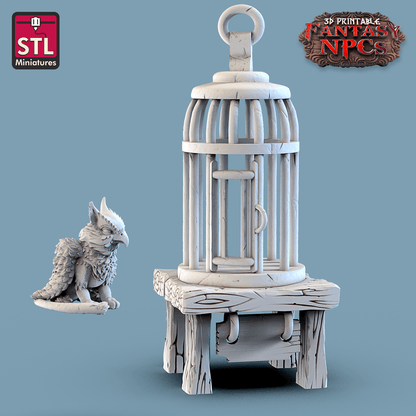 3D Printed STL Miniatures Exotic Pet Vendor Set Fantasy NPC 28mm - 32mm War Gaming D&D