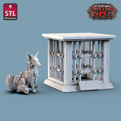 3D Printed STL Miniatures Exotic Pet Vendor Set Fantasy NPC 28mm - 32mm War Gaming D&D