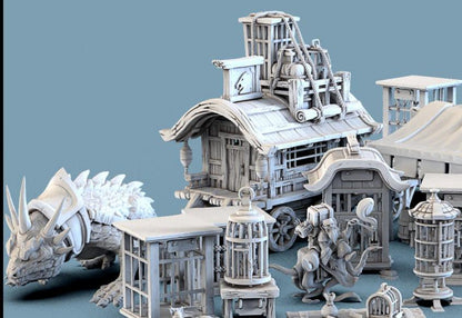 3D Printed STL Miniatures Exotic Pet Vendor Set Fantasy NPC 28mm - 32mm War Gaming D&D