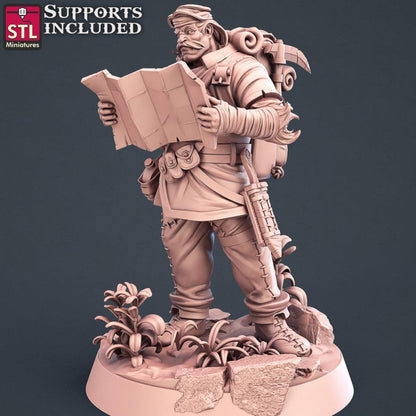 3D Printed STL Miniatures Explorers Set Fantasy NPC 2 | 28 - 32mm War Gaming D&D