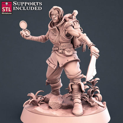 3D Printed STL Miniatures Explorers Set Fantasy NPC 2 | 28 - 32mm War Gaming D&D