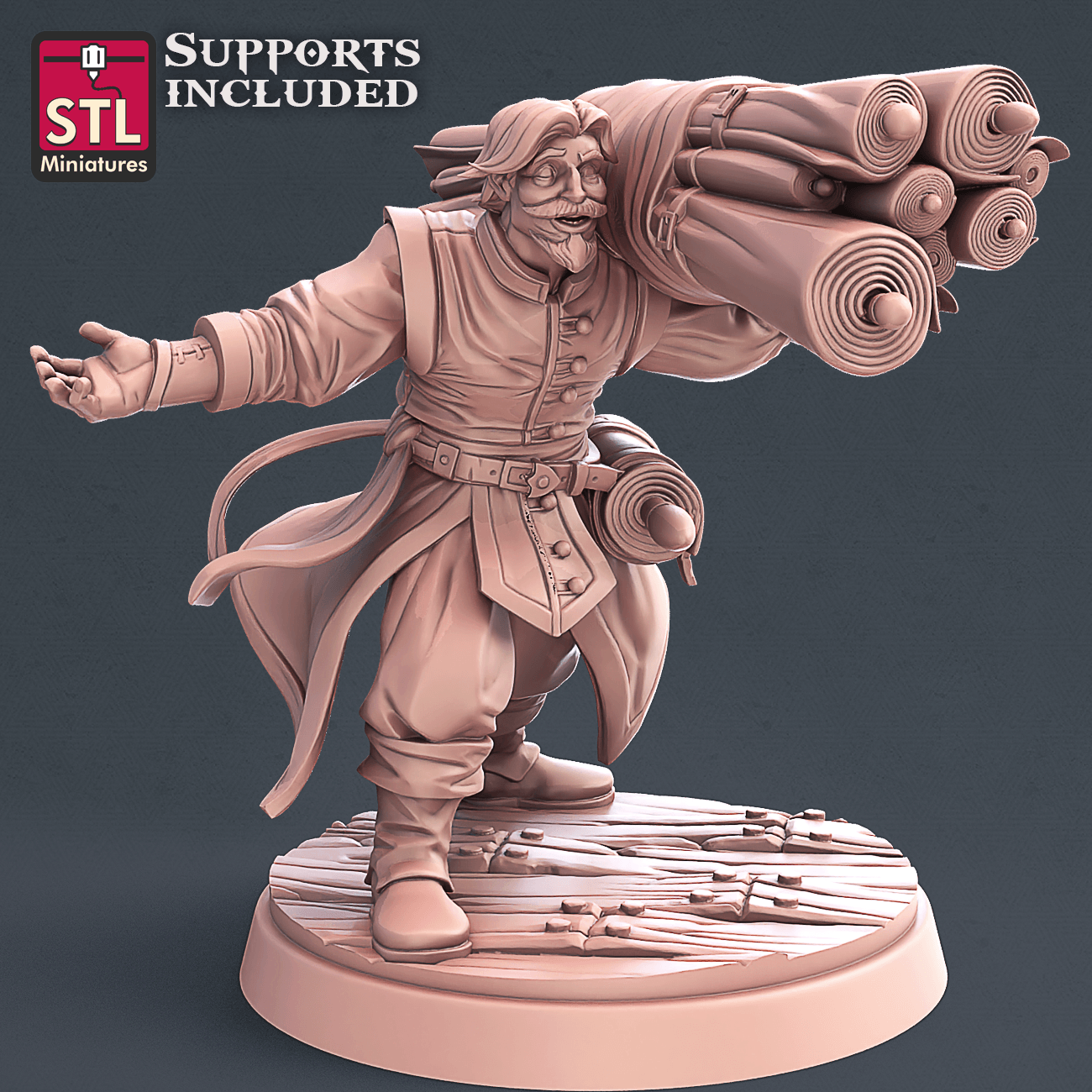 3D Printed STL Miniatures Fabric Seller Set 28mm - 32mm War Gaming D&D