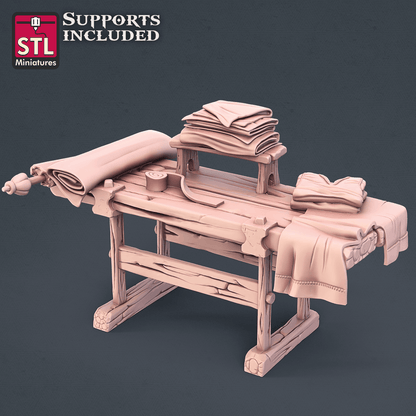 3D Printed STL Miniatures Fabric Seller Set 28mm - 32mm War Gaming D&D