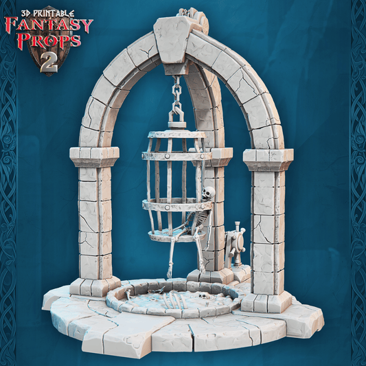 3D Printed STL Miniatures Fantasy Props 2 Dungeon Torture Jail 28 - 32mm War Gaming D&D