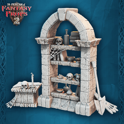 3D Printed STL Miniatures Fantasy Props 2 Dungeons Set 28 - 32mm War Gaming D&D