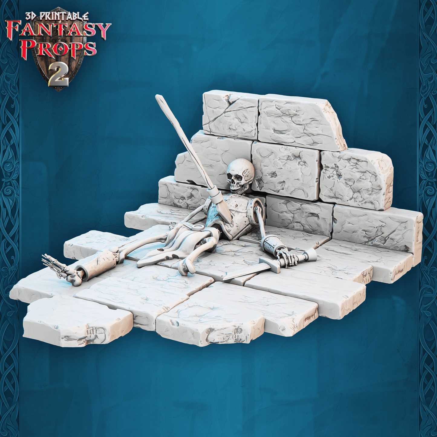 3D Printed STL Miniatures Fantasy Props 2 Dungeons Set 28 - 32mm War Gaming D&D