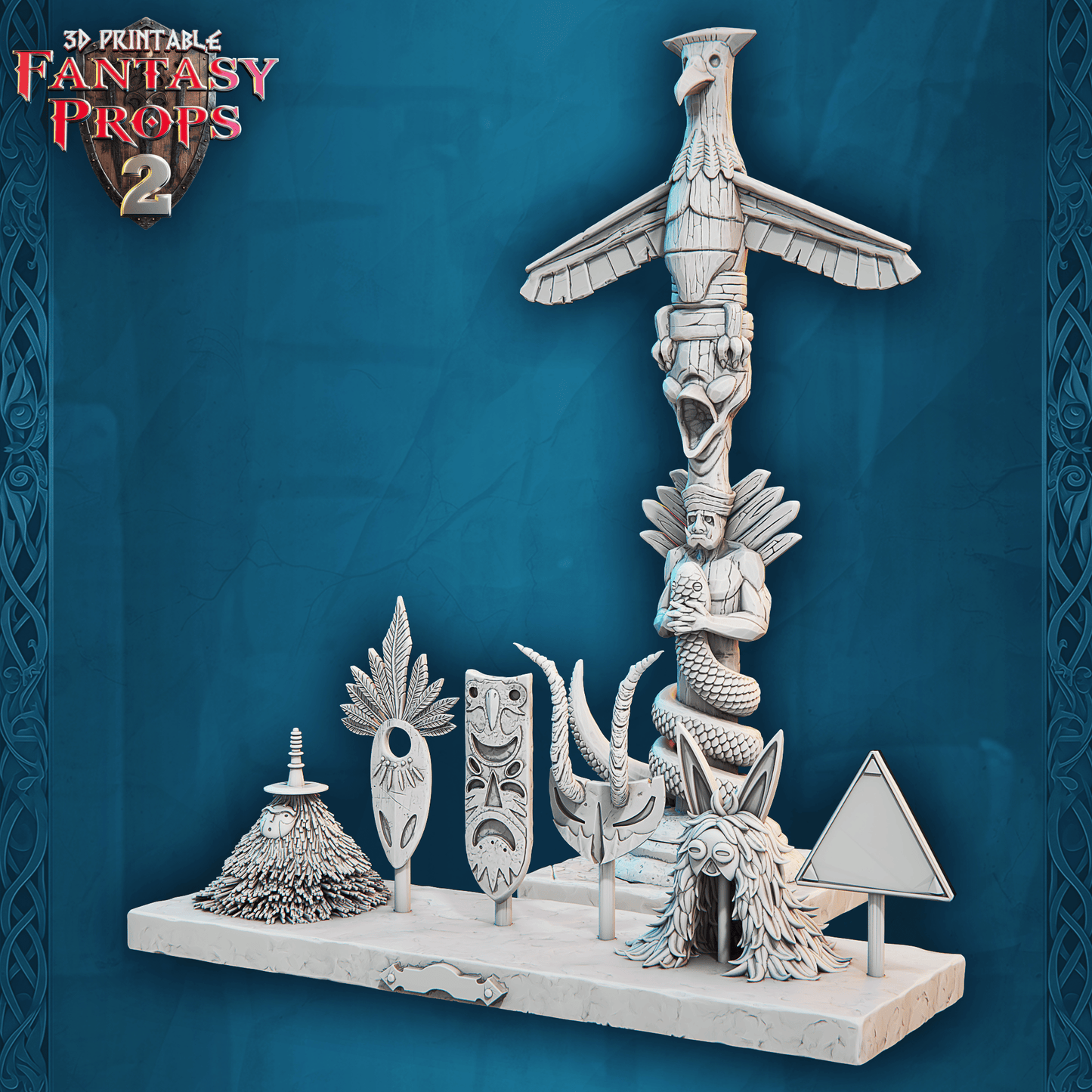 3D Printed STL Miniatures Fantasy Props 2 Museum Set 28 - 32mm War Gaming D&D