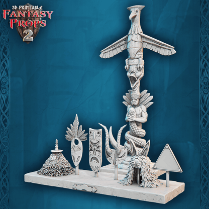 3D Printed STL Miniatures Fantasy Props 2 Museum Set 28 - 32mm War Gaming D&D