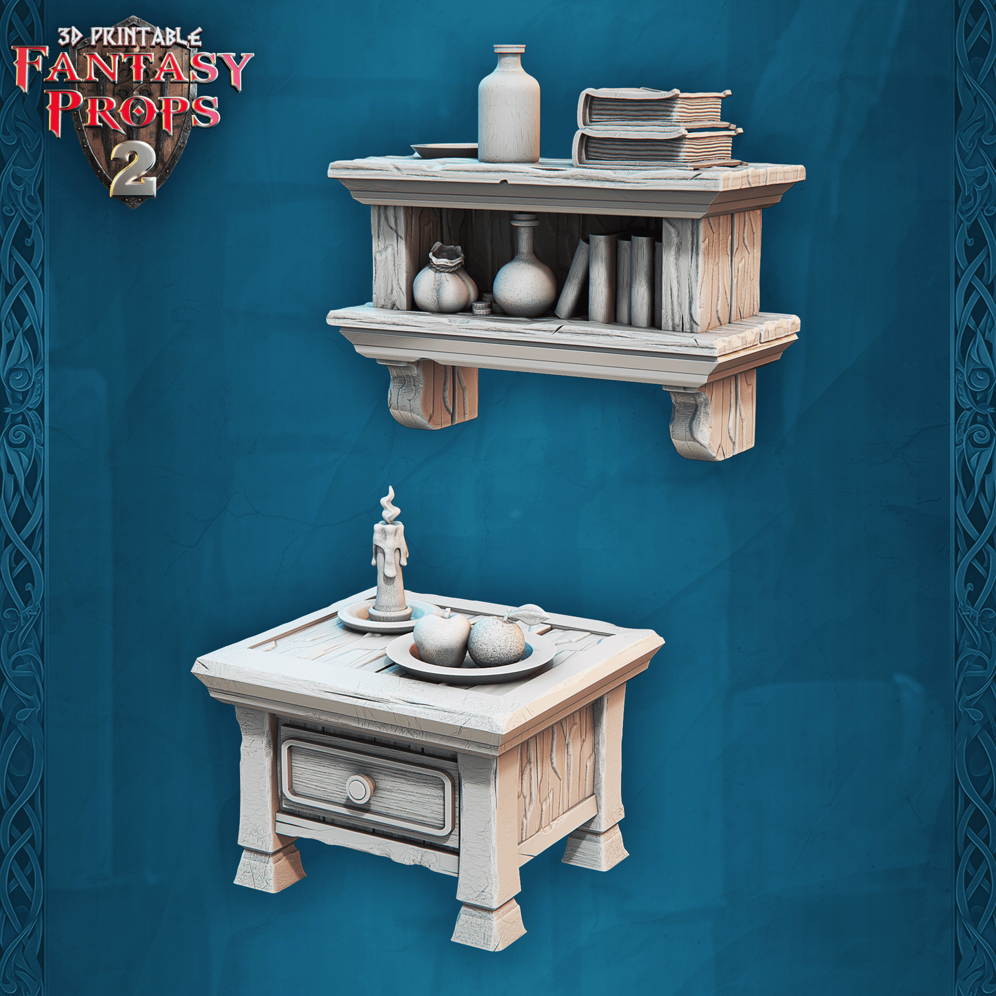 3D Printed STL Miniatures Fantasy Props 2 Tavern 28 - 32mm War Gaming D&D