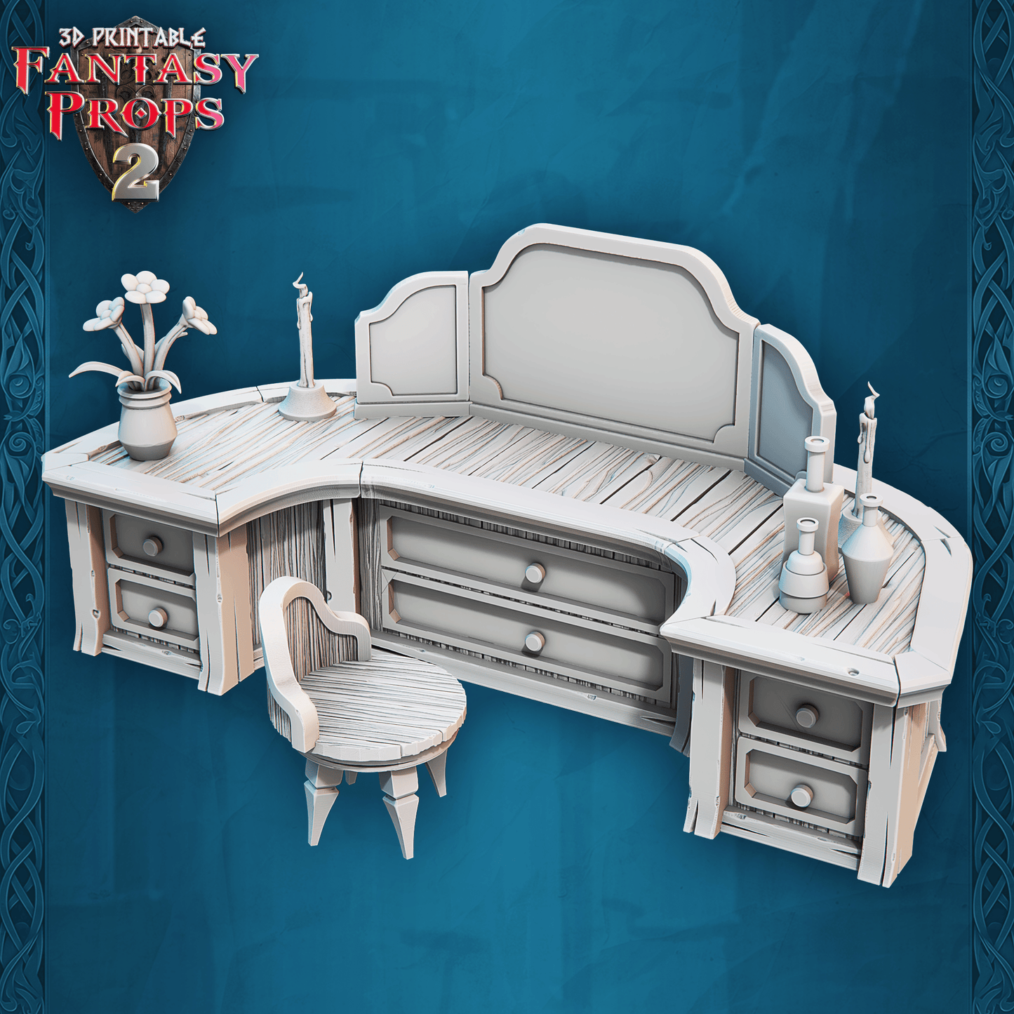 3D Printed STL Miniatures Fantasy Props 2 Tavern 28 - 32mm War Gaming D&D