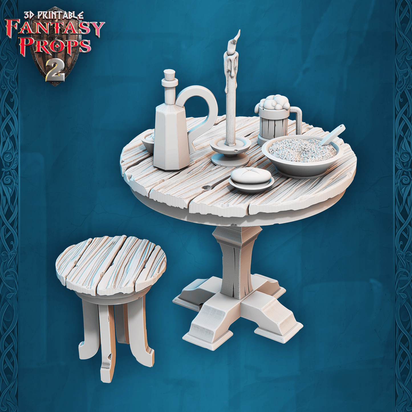 3D Printed STL Miniatures Fantasy Props 2 Tavern 28 - 32mm War Gaming D&D