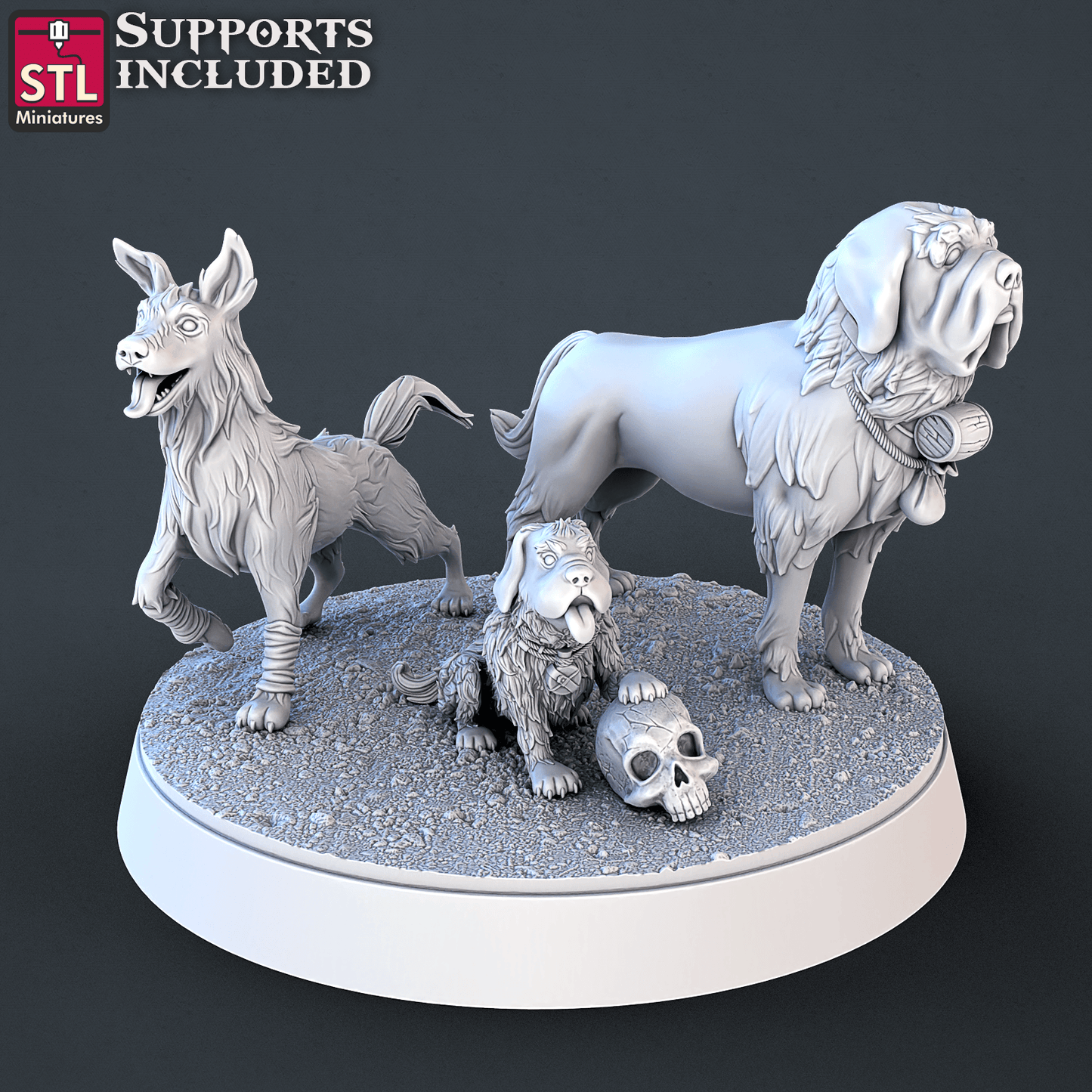 3D Printed STL Miniatures Farm Animals Set | 28 - 32mm War Gaming D&D