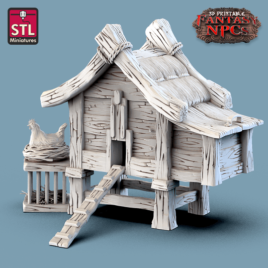 3D Printed STL Miniatures Farmer Set Fantasy NPC 28mm - 32mm War Gaming D&D