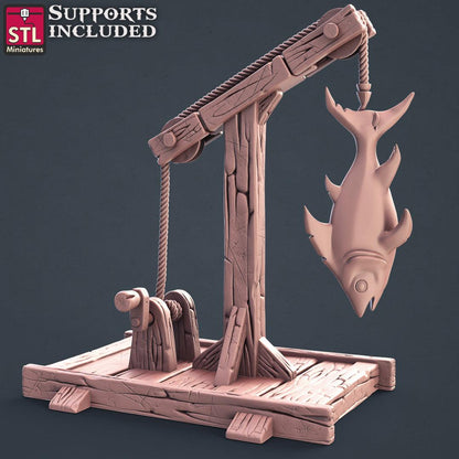 3D Printed STL Miniatures Fisherman Set Fantasy NPC 2 | 28 - 32mm War Gaming D&D