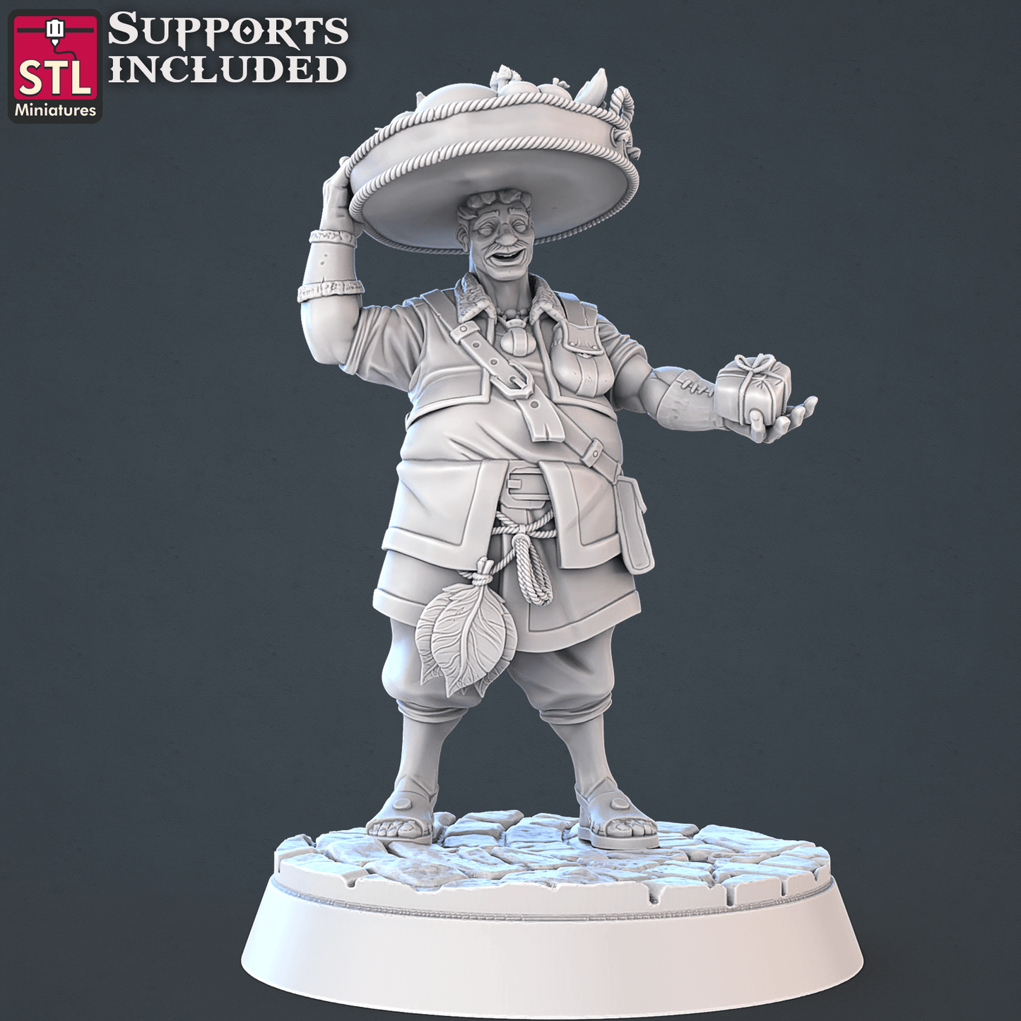 3D Printed STL Miniatures Food Vendors Set 28mm - 32mm War Gaming D&D