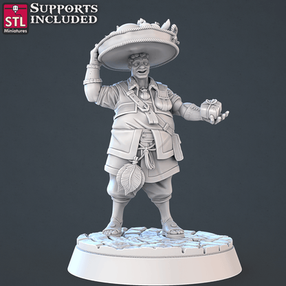 3D Printed STL Miniatures Food Vendors Set 28mm - 32mm War Gaming D&D