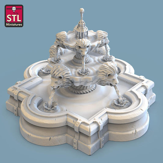 3D Printed STL Miniatures Fountain 28 - 32mm War Gaming D&D