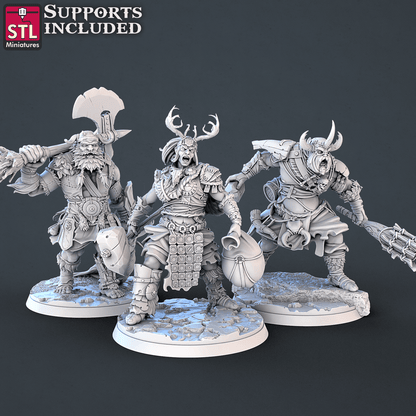 3D Printed STL Miniatures Frost Giants Set | 28 - 32mm War Gaming D&D