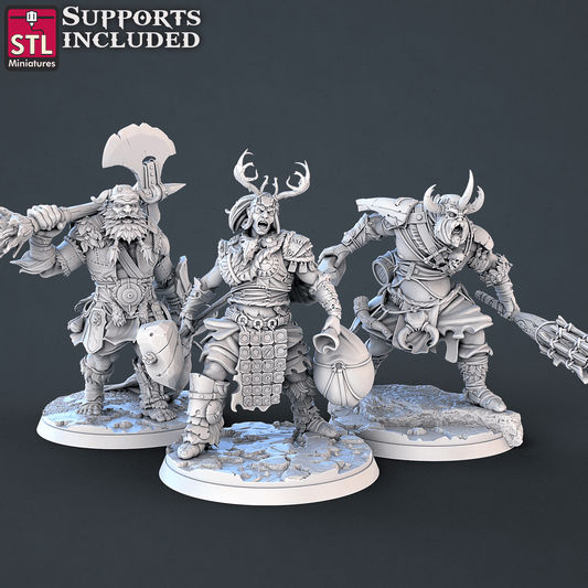 3D Printed STL Miniatures Frost Giants Set | 28 - 32mm War Gaming D&D